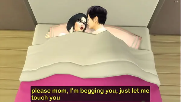 Film caldi La matrigna giapponese e il figliastro vergine condividono lo stesso letto nella camera d'albergo durante un viaggio d'affaricaldi