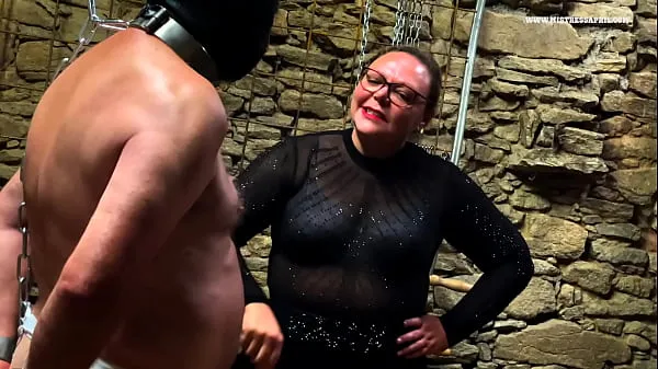 Hot Mistress April welcomes slave in her private dungeon for making him a better man warm Movies