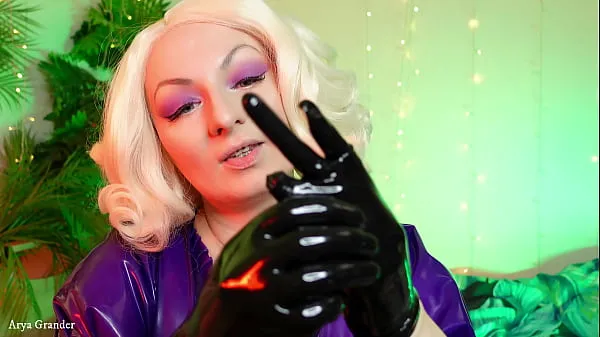 گرم ASMR wearing latex rubber gloves - beautiful hot blonde MILF teasing close up گرم فلمیں