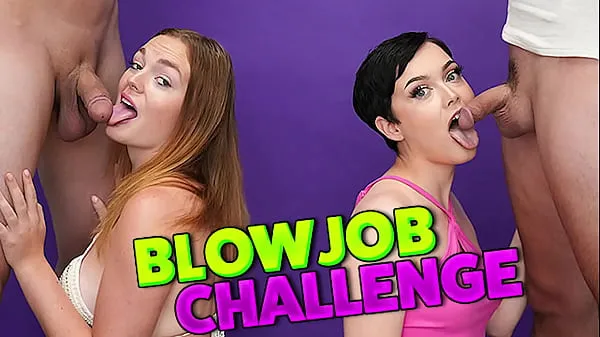 Vroči Blow Job Challenge - Who can cum first topli filmi