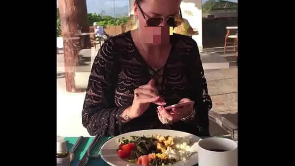 Hotte naked in restaurant and beach at Caribbean varme filmer