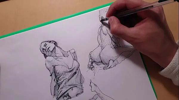 Hot How to draw sexy girls with a ballpoint pen, sketch warm Movies