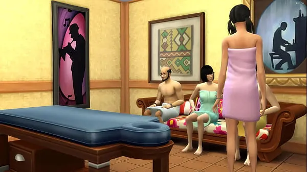 Sıcak Japanese Stepdad together with stepdaughter, wife and stepson give each other erotic massage Sıcak Filmler