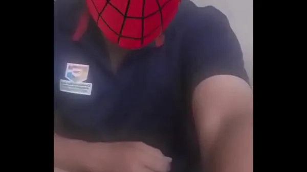 Hot Spiderman shows his eggs warm Movies