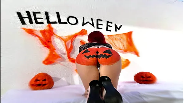 Hete I put my big dick in the Halloween pumpkin warme films
