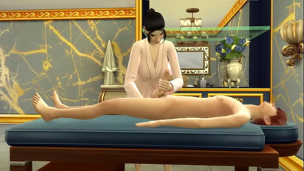 Gorące Japanese stepmom gives her stepson a massage in her new salon - Porn videociepłe filmy