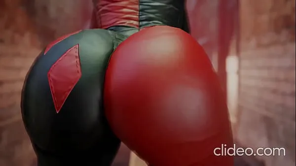 热Harley Quinn shaking her bubble booty温暖的电影
