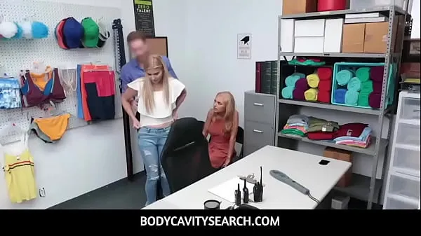 Hot BodyCavitySearch - Blonde MILF stepmom with big tits Honey Blossom and blonde stepdaughter Nikki Peach threesome with officer warm Movies