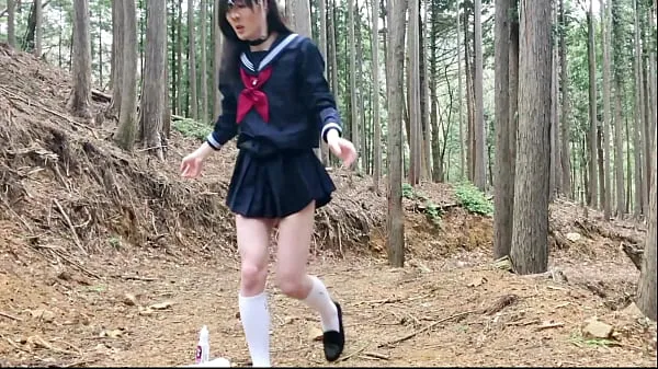 Hotte Japanese Crossdresser Sailor outdoor masturbation varme film