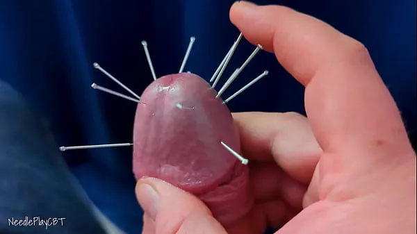 Películas calientes Orgasmo arruinado con piercing en el pene - TCC extrema, agujas de acupuntura a través del glande y estimulación intensa de los nervios del pene cálidas