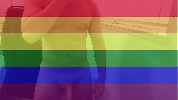 뜨거운 Pierced Gay Boy Stroking His Dick 따뜻한 영화