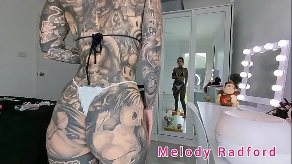 热Micro Bikini and Lace G String Try On Haul Melody Radford温暖的电影
