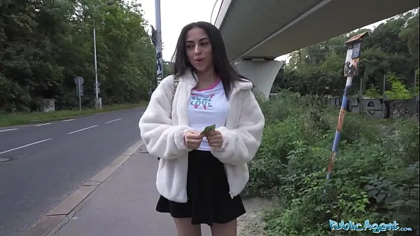 Public Agent - Pretty British Brunette Teen Sucks and Fucks big cock outside after nearly getting run over by a runaway Fake Taxi Film hangat yang hangat