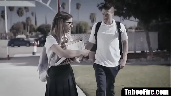 Hot Nerdy teen student double penetrated by bullying classmate's | Kristen Scott warm Movies
