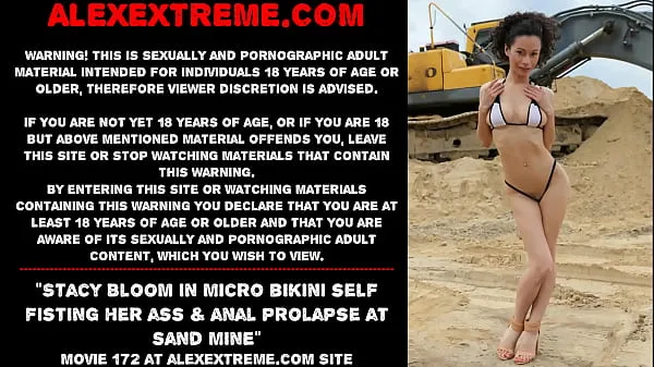 Stacy Bloom in micro bikini self fisting her ass & anal prolapse at sand mine Filem hangat panas