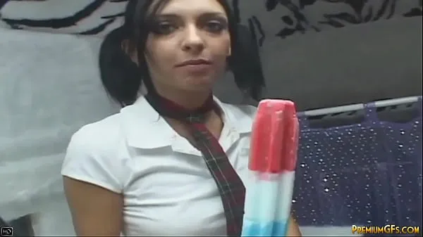 گرم Sweet Stephanie with popsicle Blowjob and Fuckin in Van گرم فلمیں