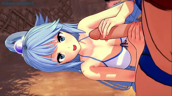Goddess Aqua has fun in her new bikini Film hangat yang hangat