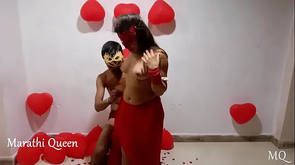 Hot Indian Couple Valentine Day Hot Sex Video Bhabhi In Red Desi Sari Fucked Hard warm Movies