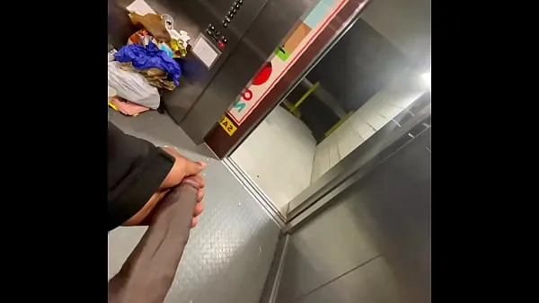 Sıcak Bbc in Public Elevator opening the door (Almost Caught Sıcak Filmler