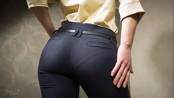 Hot Perfect Ass Asian In Tight Work Trousers Teases Visible Panty Line warm Movies
