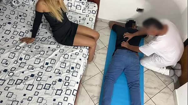 Hete My husband brings the masseuse because he likes to be fucked in front of him warme films