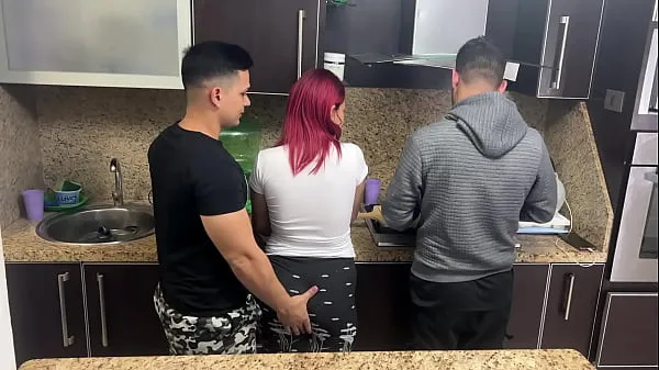 Nóng My Husband's Friend Grabs My Ass When I'm Cooking Next To My Husband Who Doesn't Know That His Friend Treats Me Like A Slut NTR Phim ấm áp