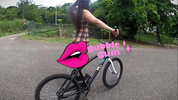 Hot On the street on a bicycle with an anal plug, a driver saw my butt outdoors warm Movies