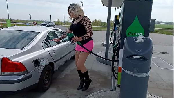 Hot Gasoline Station Sissy Service warm Movies