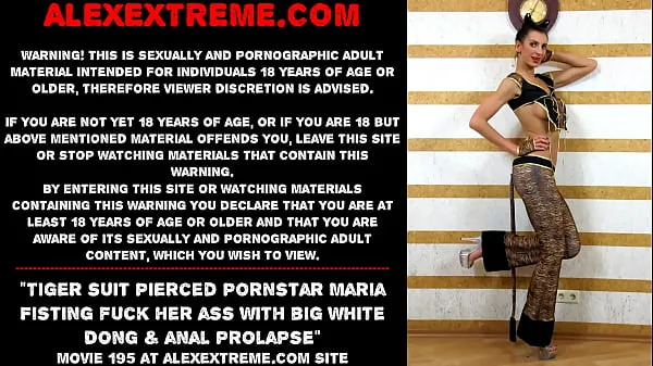 Hot Tiger suit pierced pornstar Maria Fisting fuck her ass with big white dong & anal prolapse warm Movies