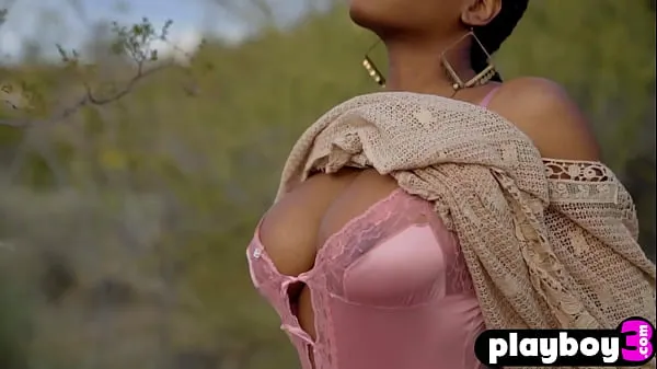 뜨거운 Big tits ebony teen model Nyla posing outdoor and babe exposed her stunning body 따뜻한 영화
