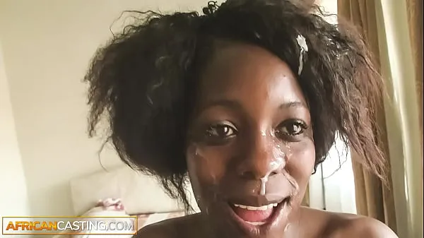 Gorące Black Beauty Facial Cumshot After Rough Anal Casting by White Agentciepłe filmy