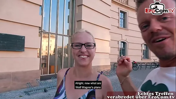 Hete German single girl next door tries real public blind date and gets fucked warme films