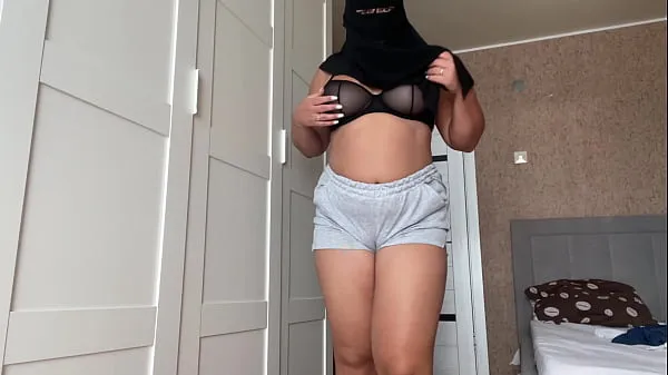 Hot Arab hijab girl in short shorts got a wet pussy orgasm warm Movies