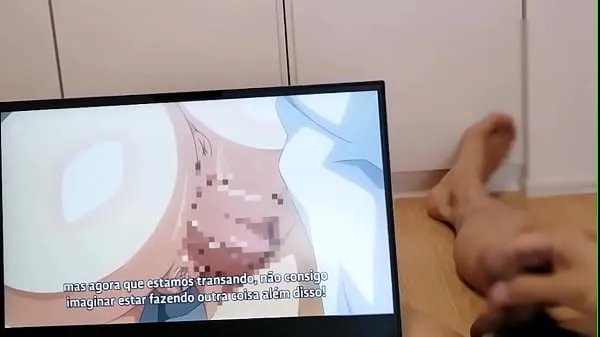 Vroči Horny Otaku Moaning Jerking Off Big Dick While Watching Cute Dark Skin Young Girl Fuck Hot Hentai anime. camshot POV topli filmi
