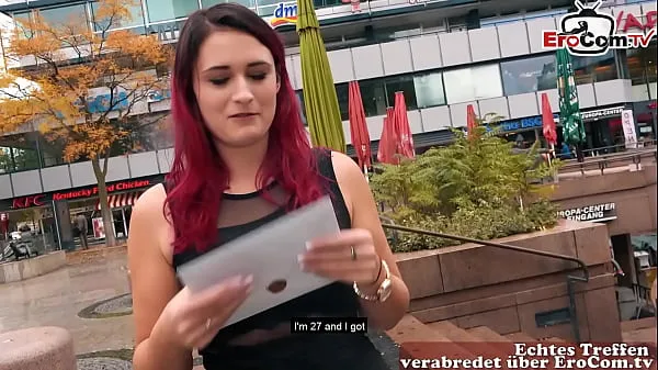 Vroči German redhead young woman slut met and fucked while dating on Berlin street topli filmi