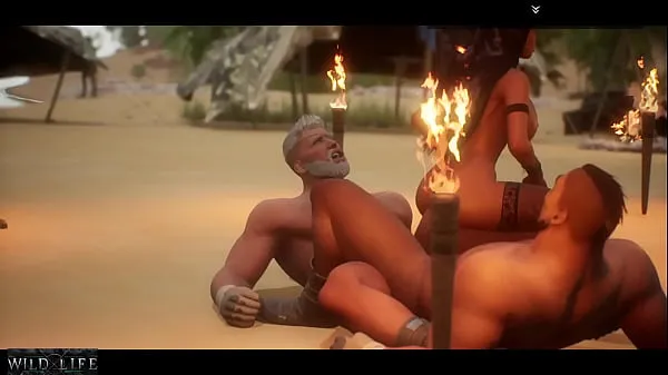 Two big men fucking a hot girl in every hole - Wild Life Film hangat yang hangat