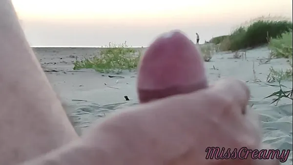Hot French teacher amateur handjob on public beach with cumshot Extreme sex in front of strangers - MissCreamy warm Movies