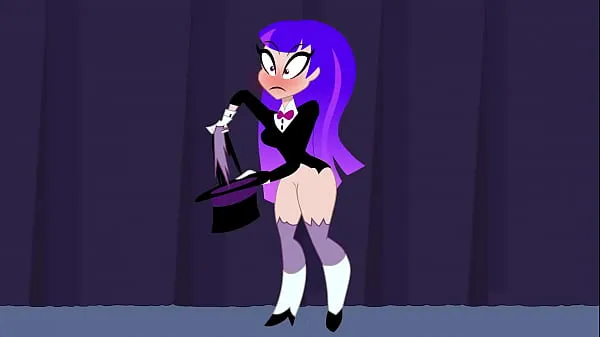 Hot ENF CMNF MMD - Blue Hair cartoon girl magic show malfunction, her clothes disappear warm Movies