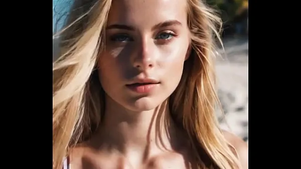 热Beautiful AI woman, 18 year old blonde with nice tits and perfect body温暖的电影