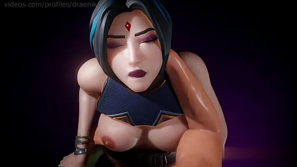 Hot Animation with Raven (DC) from Fortnite 1080 60fps warm Movies
