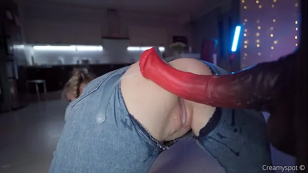 Hot Big Ass Teen in Ripped Jeans Gets Multiply Loads from Northosaur Dildo warm Movies