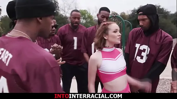 Žhavé Small tits petite cheerleader invites seven black guys over to gangbang guys masturbate the brunettes hairy pussy and group fuck the babe žhavé filmy