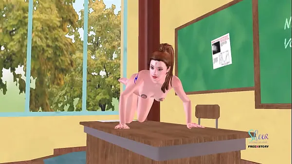 Καυτές Animated 3d sex video of a cute teen girl givng sexy poses and masturbating - fingering pussy ζεστές ταινίες