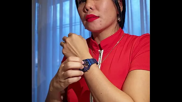 Heta DominaFire wearing Red Latex Gloves varma filmer