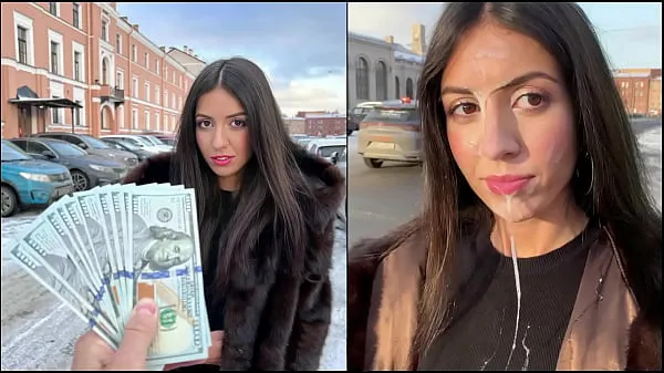Menő Beauty walks with cum on her face in public, for a generous reward from a stranger - Cumwalk meleg filmek