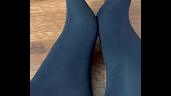 Hot Flaunting and rubbing together my black nylon feet warm Movies