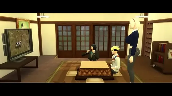 Naruto Boruto Cap 4 Boruto goes to sarada's room to watch porn on the computer and sakura helps him with a blowjob then sara joins them for a threesome Film hangat yang hangat
