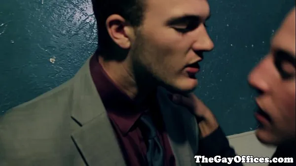 Hot Gay office hunk drooling all over cock warm Movies