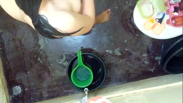 Hot sexy indian girl showers while hidden cam tapes her warm Movies