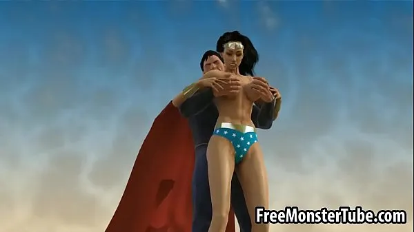 Hot 3D Wonder Woman sucking on Superman's hard cock warm Movies